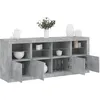 Image de vidaXL Buffet avec lumiÃ¨res LED gris bÃ©ton 163x37x67 cm