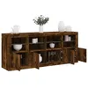 Image de Vidaxl Buffet Avec LumiÃ¨res Led ChÃªne FumÃ© 163x37x67 Cm