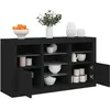 Image de vidaXL Buffet avec lumiÃ¨res LED noir 123x37x67 cm