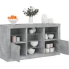Image de vidaXL Buffet avec lumiÃ¨res LED gris bÃ©ton 123x37x67 cm