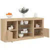 Image de Vidaxl Buffet Avec LumiÃ¨res Led ChÃªne Sonoma 142,5x37x67 Cm