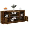 Image de Vidaxl Buffet Avec LumiÃ¨res Led ChÃªne FumÃ© 142,5x37x67 Cm