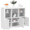 Image de vidaXL Buffets avec lumiÃ¨res LED 3 pcs blanc bois d'ingÃ©nierie