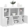 Image de vidaXL Buffets avec lumiÃ¨res LED 3 pcs blanc bois d'ingÃ©nierie