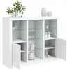 Image de vidaXL Buffets avec lumiÃ¨res LED 3 pcs blanc bois d'ingÃ©nierie