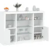 Image de vidaXL Buffets avec lumiÃ¨res LED 3 pcs blanc bois d'ingÃ©nierie