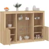 Image de vidaXL Buffets avec lumiÃ¨res LED 3 pcs chÃªne sonoma bois d'ingÃ©nierie
