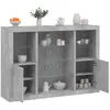 Image de vidaXL Buffets avec lumiÃ¨res LED 3 pcs gris bÃ©ton bois d'ingÃ©nierie