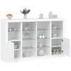 Image de vidaXL Buffets avec lumiÃ¨res LED 3 pcs blanc bois d'ingÃ©nierie