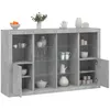 Image de vidaXL Buffets avec lumiÃ¨res LED 3 pcs gris bÃ©ton bois d'ingÃ©nierie