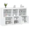 Image de vidaXL Buffet avec lumiÃ¨res LED blanc 162x37x100 cm