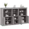 Image de vidaXL Buffet avec lumiÃ¨res LED sonoma gris 162x37x100 cm