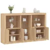 Image de Vidaxl Buffet Avec LumiÃ¨res Led ChÃªne Sonoma 162x37x100 Cm