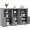 Image de vidaXL Buffet avec lumiÃ¨res LED sonoma gris 162x37x100 cm