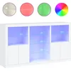 Image de vidaXL Buffet avec lumiÃ¨res LED blanc 181,5x37x100 cm