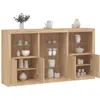 Image de Vidaxl Buffet Avec LumiÃ¨res Led ChÃªne Sonoma 181,5x37x100 Cm