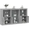 Image de vidaXL Buffet avec lumiÃ¨res LED gris bÃ©ton 181,5x37x100 cm