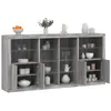 Image de vidaXL Buffet avec lumiÃ¨res LED sonoma gris 202x37x100 cm