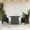 Image de Vidaxl Ensemble De Bistro 3 Pcs Avec Coussins Noir RÃ©sine TressÃ©e