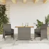 Image de Vidaxl Ensemble De Bistro 3 Pcs Avec Coussins Gris RÃ©sine TressÃ©e