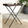 Image de Vidaxl Table Ã Plateau Pliable Marron 65x40x75 Cm RÃ©sine TressÃ©e