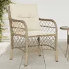 Image de Vidaxl Chaises De Jardin Avec Coussins Lot De 2 Beige RÃ©sine TressÃ©e