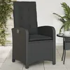 Image de Vidaxl Chaise Inclinable De Jardin Avec Coussins Noir RÃ©sine TressÃ©e