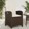 Image de Vidaxl Chaise Inclinable De Jardin Avec Coussins Marron RÃ©sine TressÃ©e