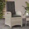 Image de Vidaxl Chaise Inclinable De Jardin Coussins Gris Clair RÃ©sine TressÃ©e
