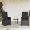 Image de Vidaxl Chaises Inclinables De Jardin Lot De 2 Et Coussins Noir Rotin
