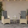 Image de Vidaxl Chaises Inclinables Jardin Lot De 2 Et Coussins RÃ©sine TressÃ©e