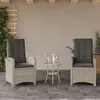 Image de Vidaxl Chaises Inclinables Jardin Lot De 2 Et Coussins RÃ©sine TressÃ©e