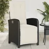 Image de Vidaxl Chaise Inclinable De Jardin Et Repose-Pied Noir RÃ©sine TressÃ©e