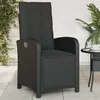 Image de Vidaxl Chaise Inclinable De Jardin Et Repose-Pied Noir RÃ©sine TressÃ©e