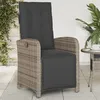 Image de Vidaxl Chaise Inclinable De Jardin Et Repose-Pied Gris RÃ©sine TressÃ©e