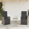 Image de Vidaxl Chaises Inclinables De Jardin Lot De 2 Et Repose-Pied Rotin