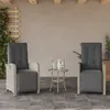 Image de Vidaxl Chaises Inclinables De Jardin Lot De 2 Avec Repose-Pied Rotin