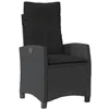 Image de Vidaxl Chaise Inclinable De Jardin Avec Coussins Noir RÃ©sine TressÃ©e