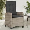 Image de Vidaxl Chaise Inclinable De Jardin Avec Coussins Gris RÃ©sine TressÃ©e