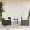 Image de Vidaxl Chaises Inclinables De Jardin Lot De 2 Et Coussins Noir Rotin
