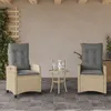 Image de Vidaxl Chaises Inclinables Jardin Lot De 2 Et Coussins RÃ©sine TressÃ©e