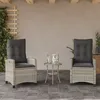 Image de Vidaxl Chaises Inclinables Jardin Lot De 2 Et Coussins RÃ©sine TressÃ©e