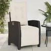 Image de Vidaxl Chaise Inclinable De Jardin Et Repose-Pied Noir RÃ©sine TressÃ©e