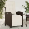 Image de Vidaxl Chaise Inclinable De Jardin Repose-Pied Marron RÃ©sine TressÃ©e