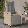 Image de Vidaxl Chaise Inclinable De Jardin Et Repose-Pied MÃ©lange Beige Rotin