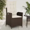 Image de Vidaxl Chaise Inclinable De Jardin Avec Coussins Marron RÃ©sine TressÃ©e