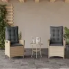 Image de Vidaxl Chaises Inclinables Jardin Lot De 2 Et Coussins RÃ©sine TressÃ©e