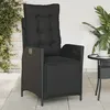 Image de Vidaxl Chaise Inclinable De Jardin Et Repose-Pied Noir RÃ©sine TressÃ©e
