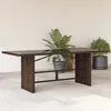 Image de Vidaxl Table De Jardin Dessus En Verre Marron 190x80x74 Cm