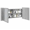 Image de vidaXL Armoire Ã  miroir Ã  LED de bain gris sonoma 100x12x45 cm